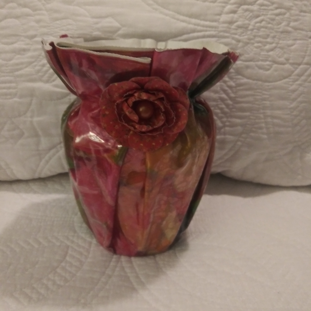 Handmade Paper-Maiche Floral Vase